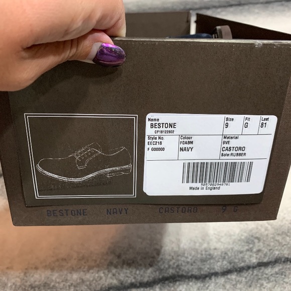 Church’s Bestone Rubber Sole Oxford Navy Suede - Picture 3 of 8